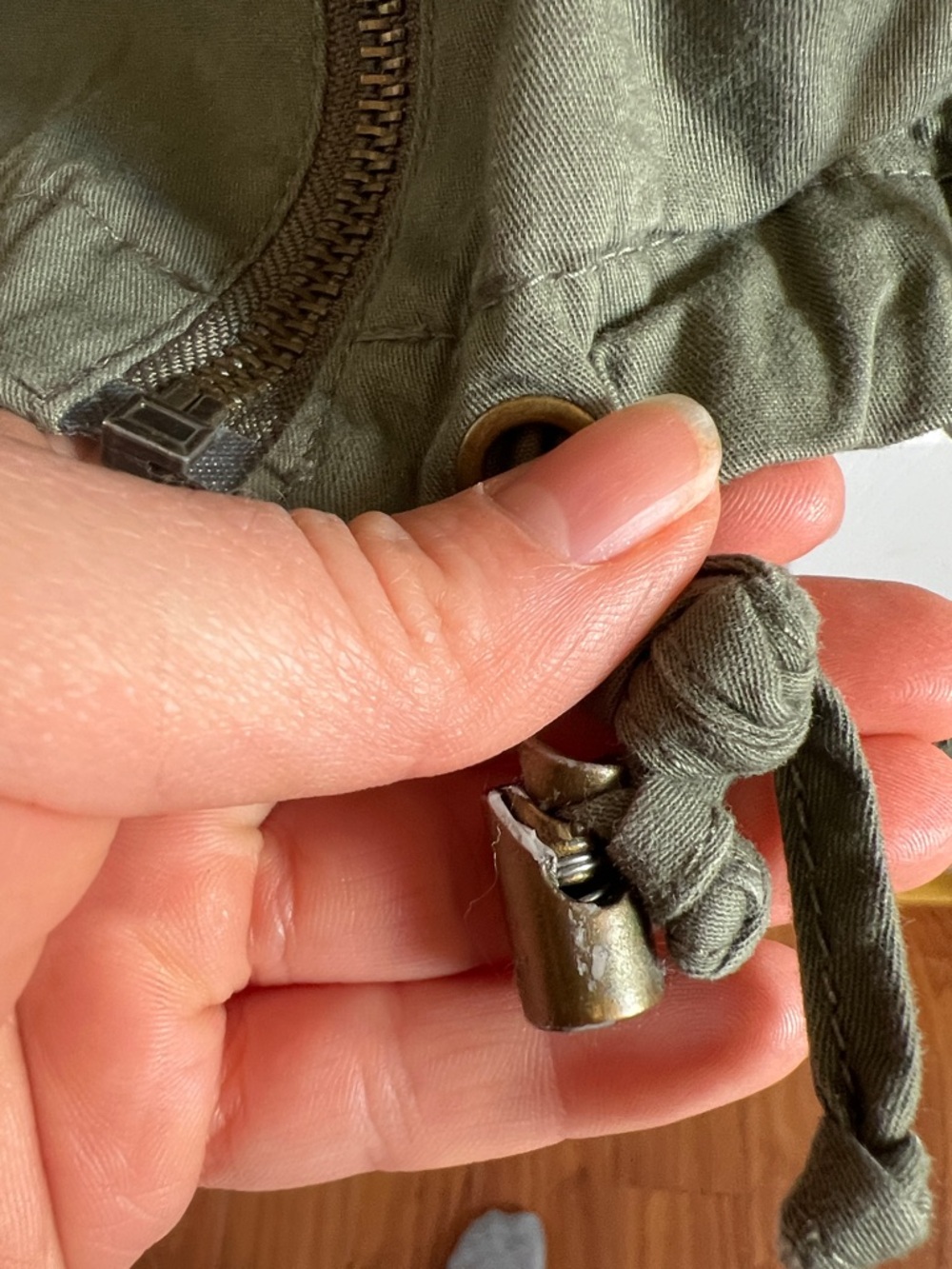 iris Olive Utility Jacket with Drawstring Waist - Picture 2 of 4